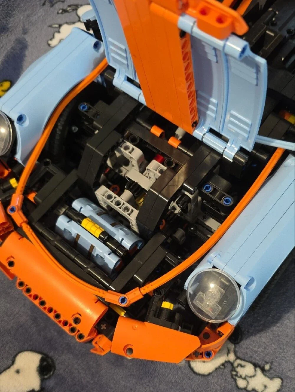 CaDa Gulf Racing-style Blue & Orange Race Car Building Set - Kids Toys